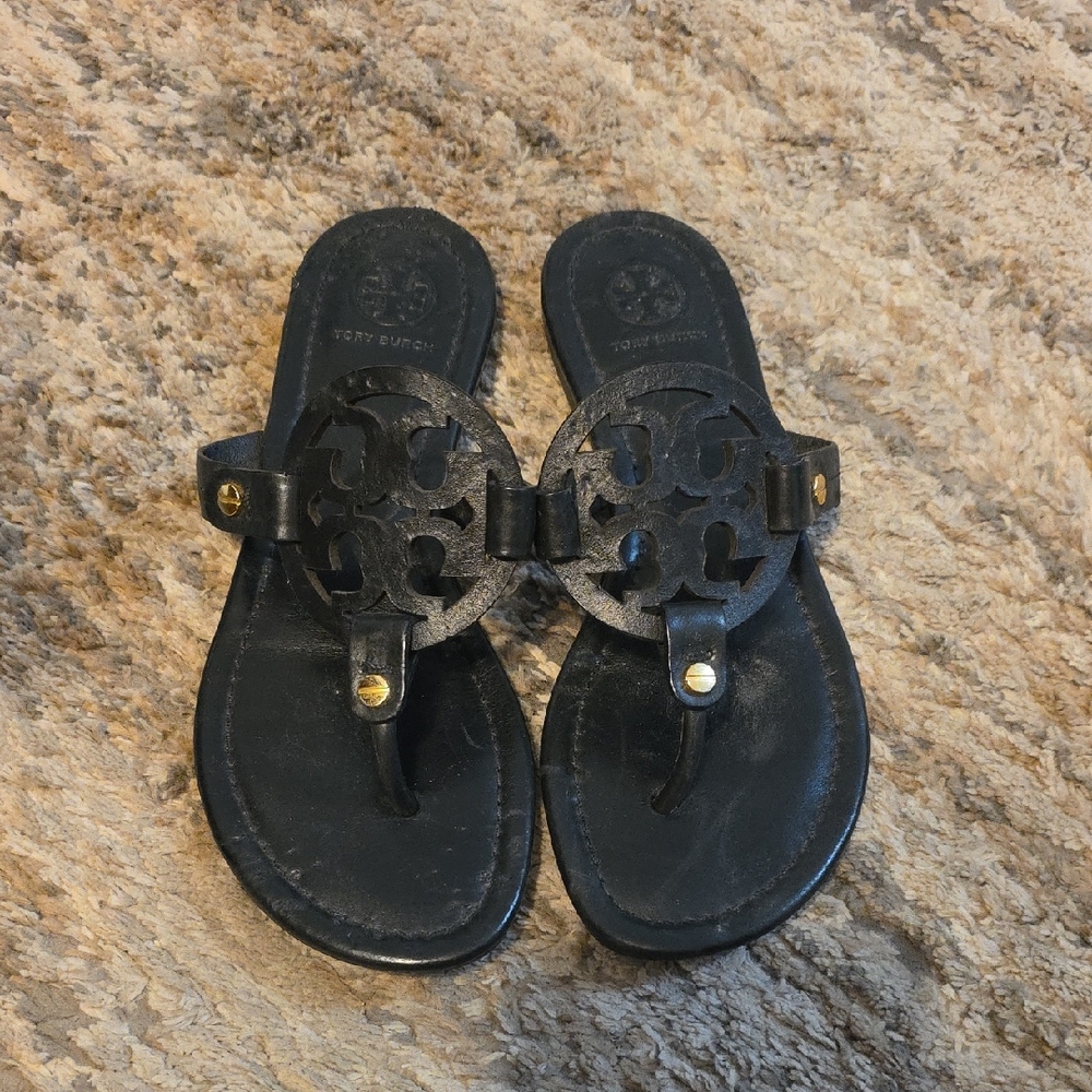 Tory Burch Black Miller Sandals.